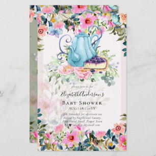 Papier Tea Party Baby Shower Invitations