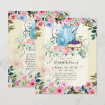 Tea Party Baby Shower Invitations