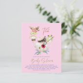 Papier Tea Party Baby Shower Invitations Cute Tea Pot (Debout devant)