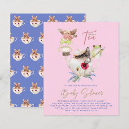 Papier Tea Party Baby Shower Invitations Cute Tea Pot