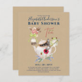 Papier Tea Party Baby Shower Invitations Cute Tea Pot (Devant / Derrière)
