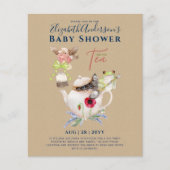 Papier Tea Party Baby Shower Invitations Cute Tea Pot (Devant)