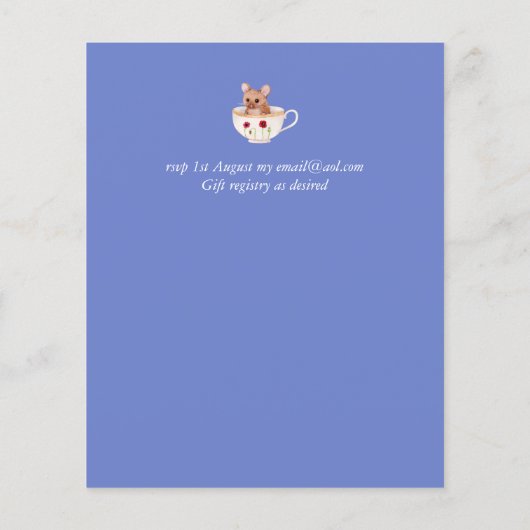 Papier Tea Party Baby Shower Invitations Cute Tea Pot (Dos)