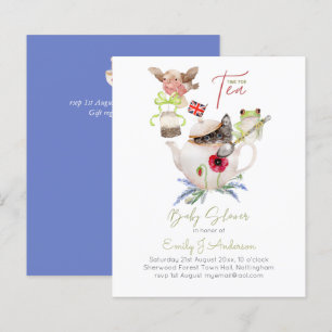 Papier Tea Party Baby Shower Invitations Cute Tea Pot