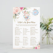 Papier Tea Party Floral Shower What's In Your Purse Game (Debout devant)