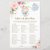 Papier Tea Party Floral Shower What's In Your Purse Game (Devant)