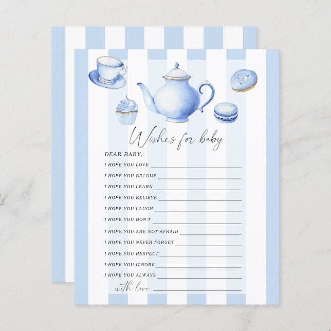 Papier Tea party - Partie | voeux pour le jeu pour bébé (Devant / Derrière)