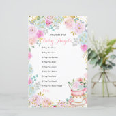 Papier Tea Party Pastel Prières florales pour bébé (Debout devant)