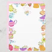 Papier Teapots et tasses Anniversaire (Devant / Derrière)