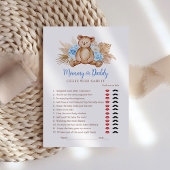 Papier Teddy Bear Baby Boy Mommy ou Daddy Jeu