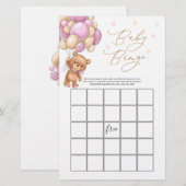 Papier Teddy Bear Baby shower Bingo Jeu (Devant / Derrière)