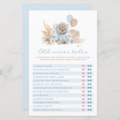 Papier Teddy Bear Baby shower Old Wives Conte Jeu (Devant / Derrière)