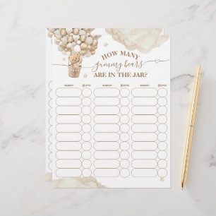 Papier Teddy Bear Balloon Bearly Wait Baby shower jeu