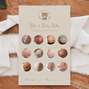 Papier Teddy Bear Bière Ou Bébé Belly Baby shower Jeu