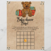 Papier Teddy Bear Bingo Baby shower Jeu (Devant)