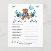 Papier Teddy Bear Blue Balloon Wives for Baby Game (Devant)