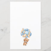 Papier Teddy Bear Blue Balloons Word Scramble Jeu (Dos)