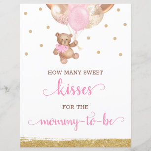 Papier Teddy Bear Combien de baisers Jeu Signal Baby show
