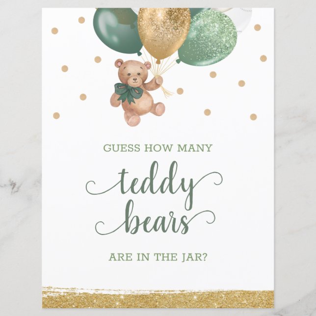 Papier Teddy Bear Combien De Nounours Dans Le Panneau Jar (Devant)