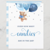 Papier Teddy Bear Devine Combien De Candies Dans Le Signe (Devant / Derrière)