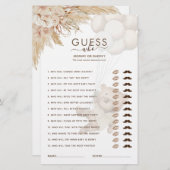 Papier Teddy Bear Devine Qui Baby shower Jeu (Devant / Derrière)