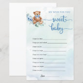 Papier Teddy Bear Eucalyptus Wreath Boy Baby shower Jeu (Devant / Derrière)