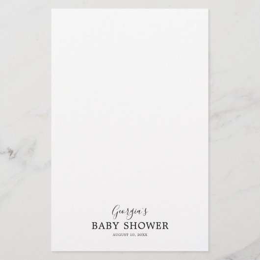 Papier Teddy Bear Guessing Baby shower Jeu (Dos)