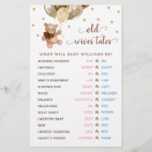 Papier Teddy Bear Old Wives Tales Genre Reveal Baby Game (Devant)