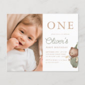 Papier Teddy Bear Photo Premier Anniversaire Budget de la (Devant)