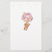 Papier Teddy Bear Pink Balloons Dessiner le jeu de bébé (Dos)