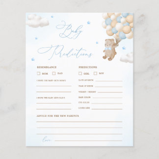 Papier Teddy Bear Prédictions & Conseils Baby shower Jeu