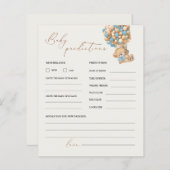 Papier Teddy Bear Prédictions et Conseils Baby shower Jeu (Devant / Derrière)