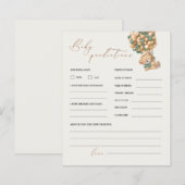 Papier Teddy Bear Prédictions et Conseils Baby shower Jeu (Devant / Derrière)