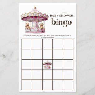 Papier Teddy Bear Twin Girls Baby shower Bingo Jeu