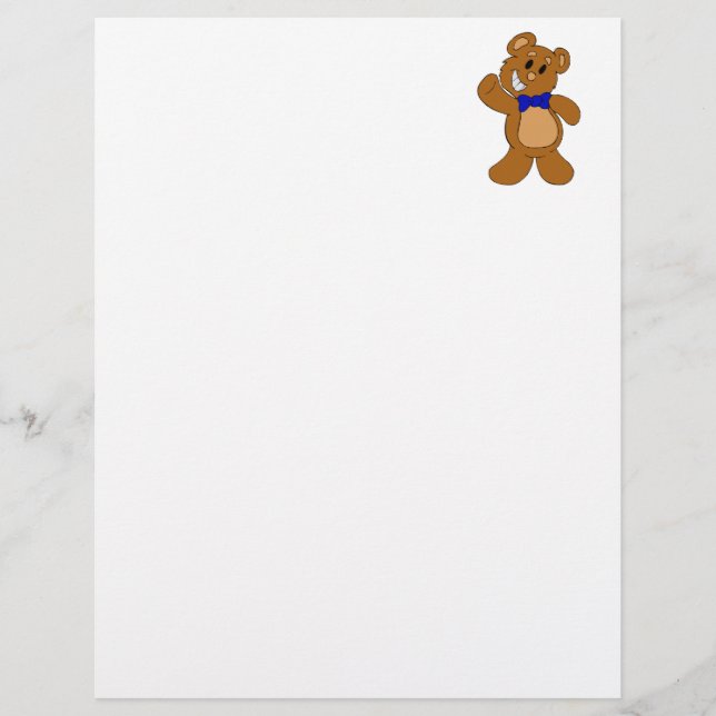 Papier Teddy Bear Waving (Devant)
