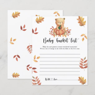 Papier Teddy et Citrouille - Liste des seaux pour bébés