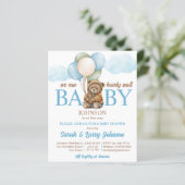 Papier Teddy ours budget baby shower invitation attendre (Debout devant)