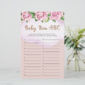 Papier Teddy ours fille baby shower bébé objet ABC jeu (Debout devant)