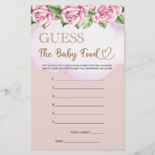 Papier Teddy ours fille baby shower Devinez The Baby Food