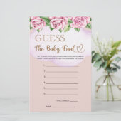 Papier Teddy ours fille baby shower Devinez The Baby Food (Debout devant)