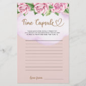 Papier Teddy ours fille baby shower Heure Capsule (Devant)