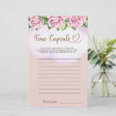 Papier Teddy ours fille baby shower Heure Capsule (Debout devant)