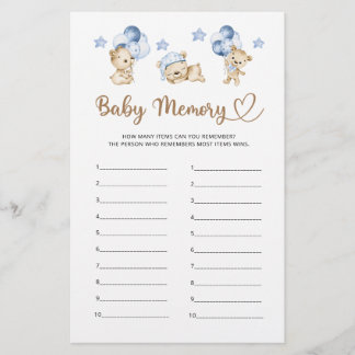 Papier Teddy ours garçon baby shower Baby Memory