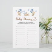 Papier Teddy ours garçon baby shower Baby Memory (Debout devant)