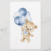 Papier Teddy ours garçon baby shower bébé objet ABC jeu (Dos)