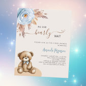 Papier Teddy ours pampas bleu garçon budget baby shower