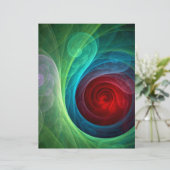 Papier Tempête rouge Floral Art moderne Abstrait Motif co (Debout devant)