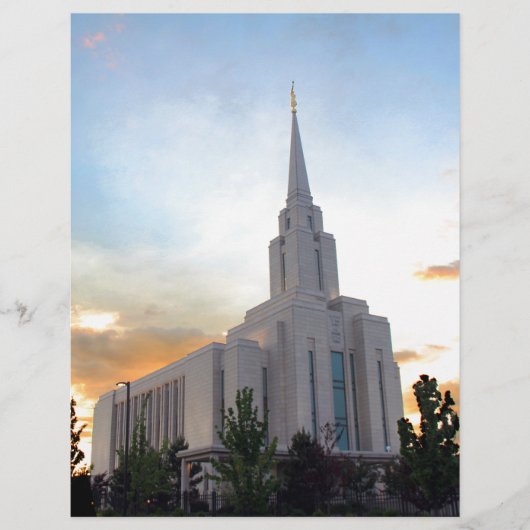 Papier temple mormon Oquirrh Mountain Utah LDS (Devant)