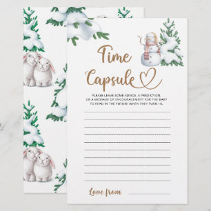 Papier Temps Capsule Baby shower d'hiver Jeu