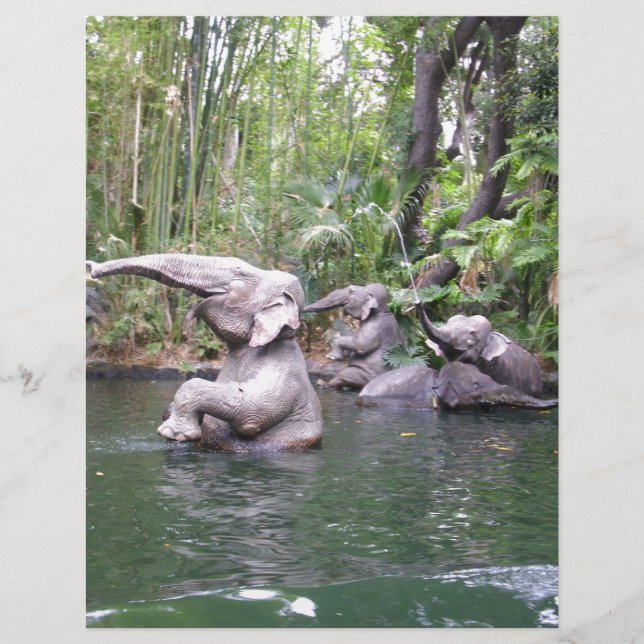 Papier Temps de fête des éléphants dans l'eau imprimer (Devant)